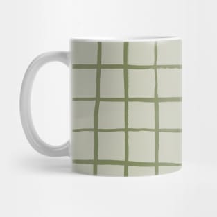 Grid check sage green Mug